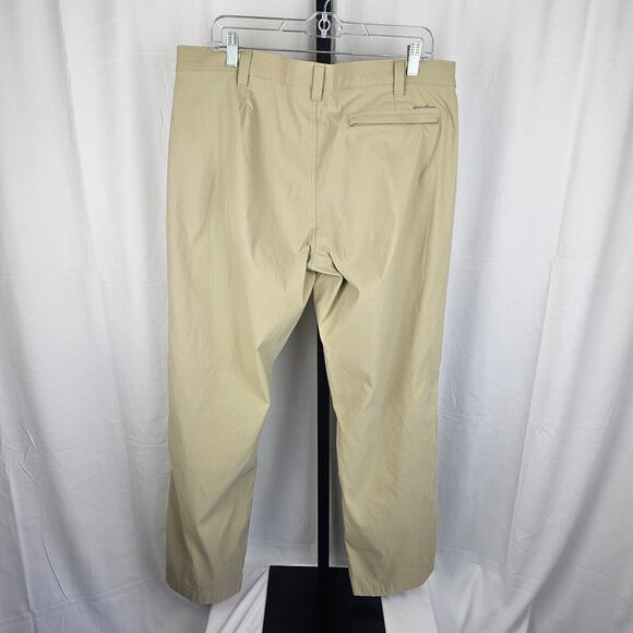 Eddie Bauer Nylon Stretch Tech Pants 36x32 Tan Khaki Outdoor Performance NWOT - Picture 4 of 5